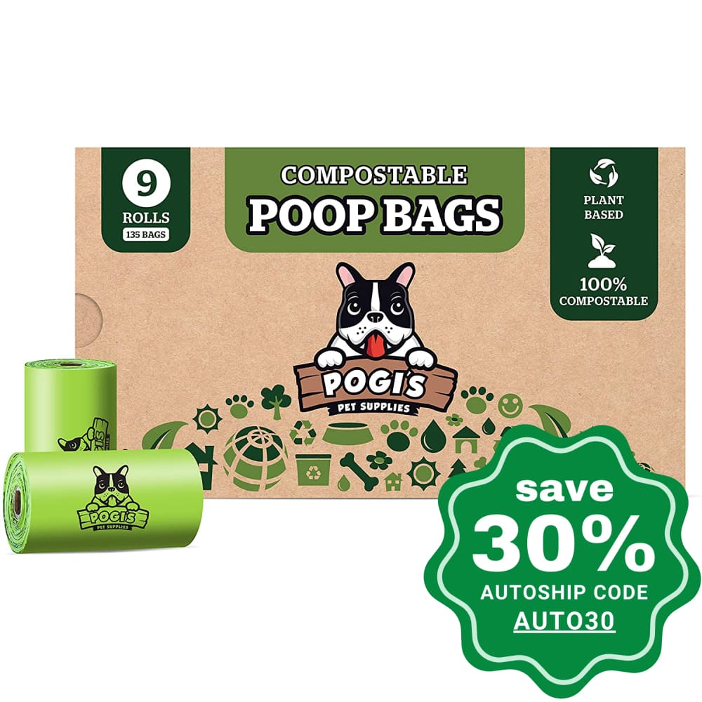 Pogis Pet Supplies - Compostable Poop Bags 9 Packs Dogs