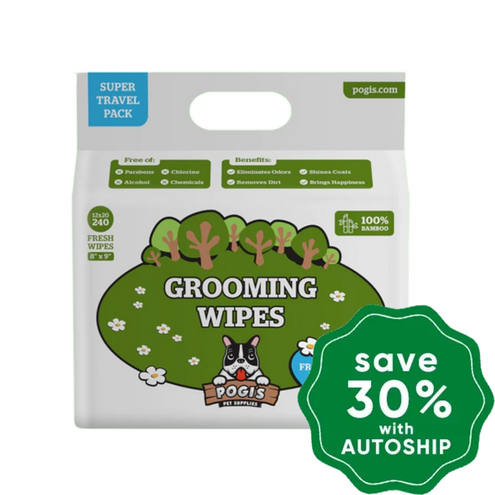 Pogis Pet Supplies - Grooming Wipes Unscented 240 Packs 20 X 23 Cm Dogs & Cats