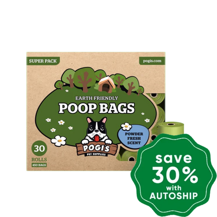 Pogis Pet Supplies - Poop Bags Powder Fresh Scent 30 Packs Dogs