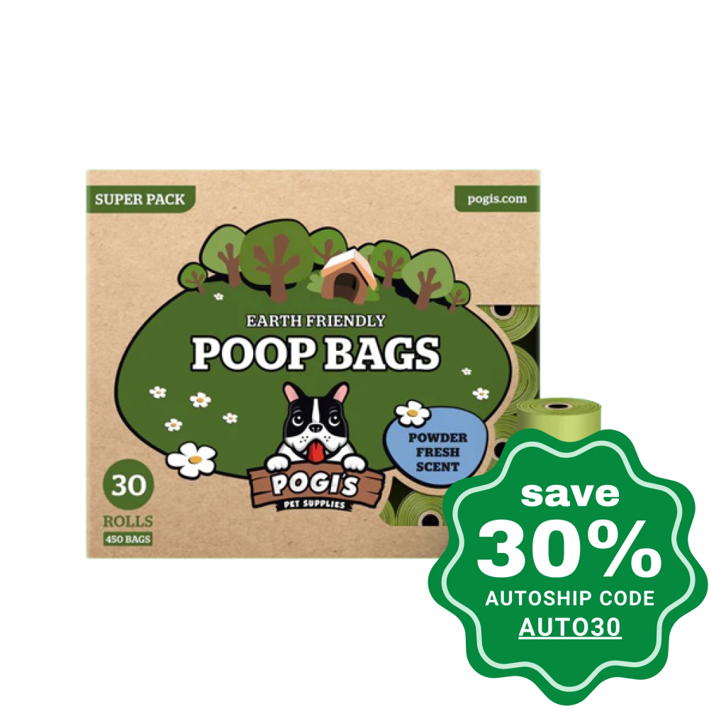 Pogis Pet Supplies - Poop Bags Powder Fresh Scent 30 Packs Dogs