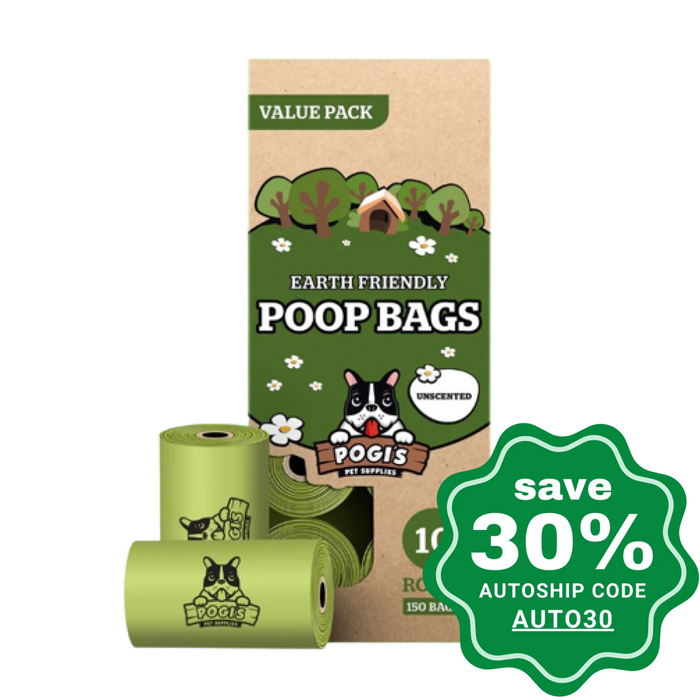 Pogis Pet Supplies - Poop Bags Unscented 10 Packs Dogs