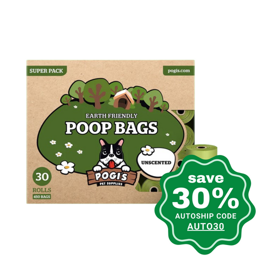 Pogis Pet Supplies - Poop Bags Unscented 30 Packs Dogs