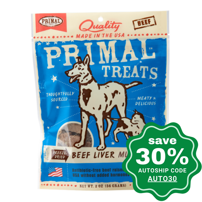 Primal - Treats - Freeze Dried Beef Liver Munchies - 2OZ - PetProject.HK