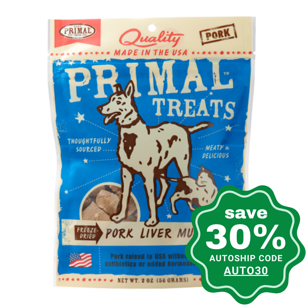 Primal - Treats - Freeze Dried Pork Liver Munchies - 2OZ - PetProject.HK