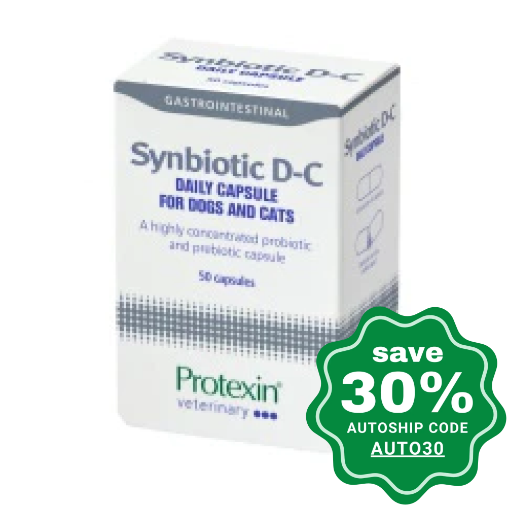 Protexin - Synbiotic D-C Prebiotic For Dogs & Cats 180Mg X 50 Capsules