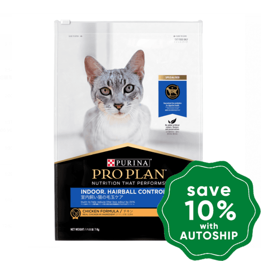 Purina - Pro Plan Adult Indoor & Hairball Control Dry Cat Food Chicken 7Kg Cats