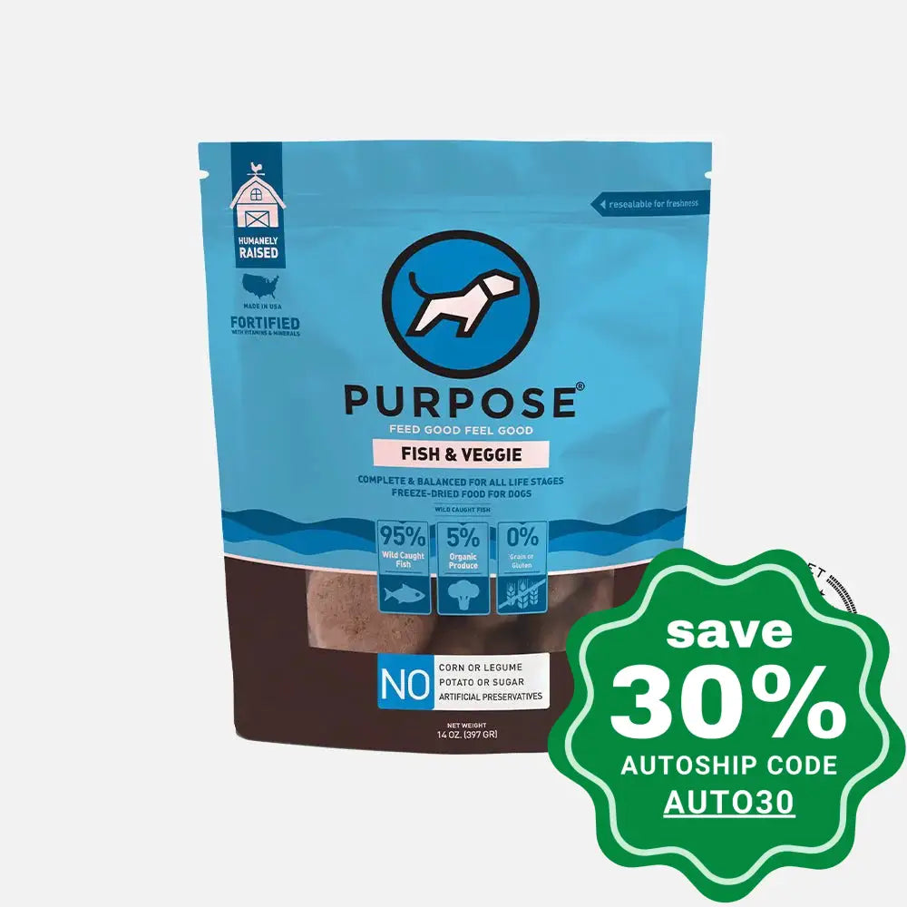 Purpose Freeze Dried Raw Dog Food Single Protein Fish Veggie PetProject.HK