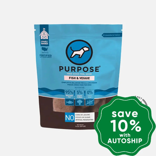 Purpose - Freeze Dried Raw Dog Food Single Protein Fish & Veggie 14Oz Dogs