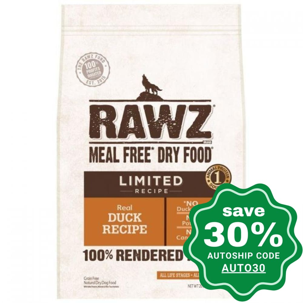 Rawz - Dry Food For Dogs Meal Free Limited Real Duck Recipe 20Lb