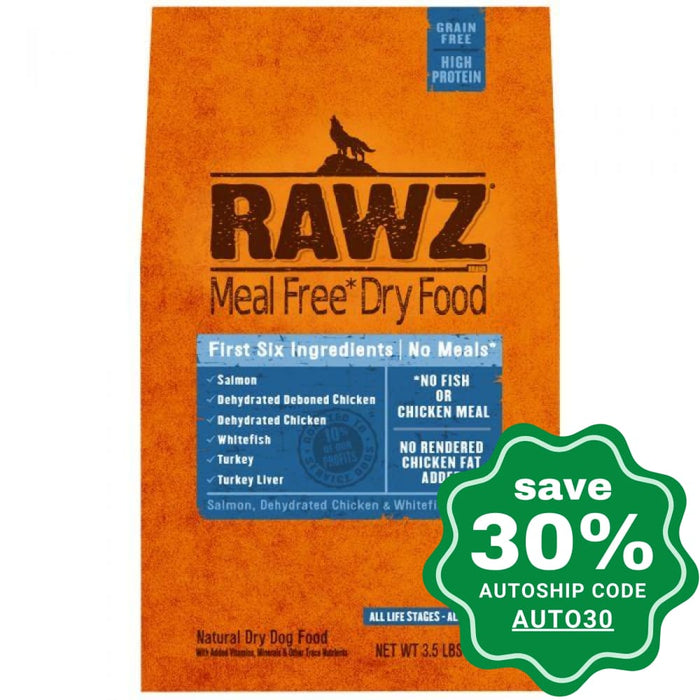 Rawz - Dry Food For Dogs Meal Free Salmon Dehydrated Chicken & Whitefish Recipe 3.5Lb