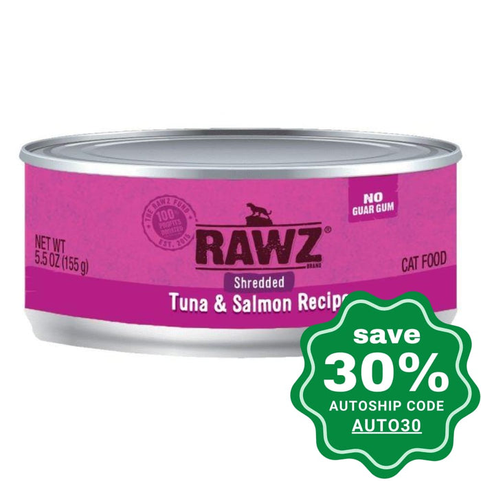 Rawz - Wet Food For Cats -Shredded Tuna & Salmon Canned Recipe 155G (Min. 24 Cans)