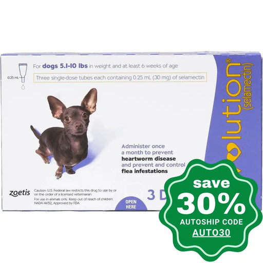 Revolution - Topical Solution For Toy Dogs 5.1-10Lb (Purple) 30Mg 3Pcs