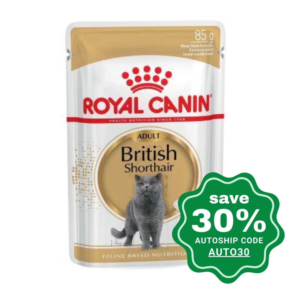 Royal Canin - Adult Cat Wet Food - British Shorthair (Gravy) in Pouch - 85G (Box of 12) - PetProject.HK