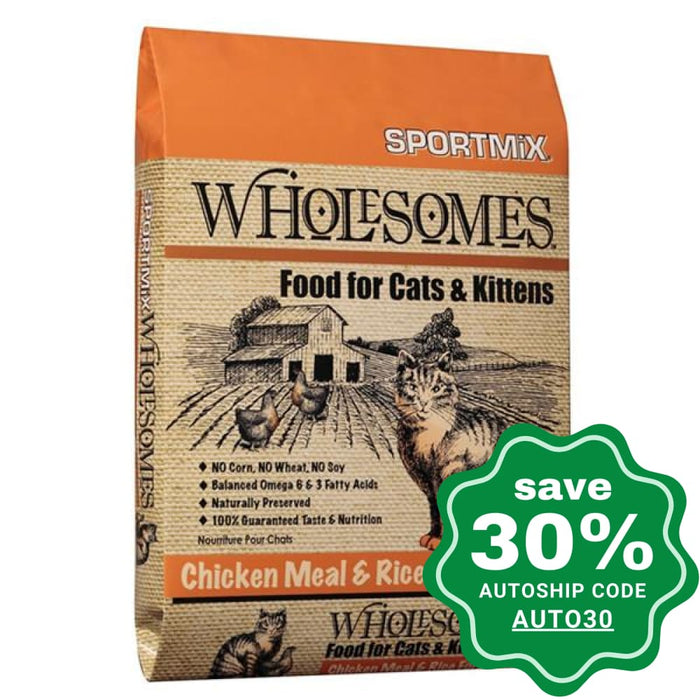 Sportmix - Wholesomes Dry Cats Food Chicken Meal & Rice Formula For Kitten 15Lb