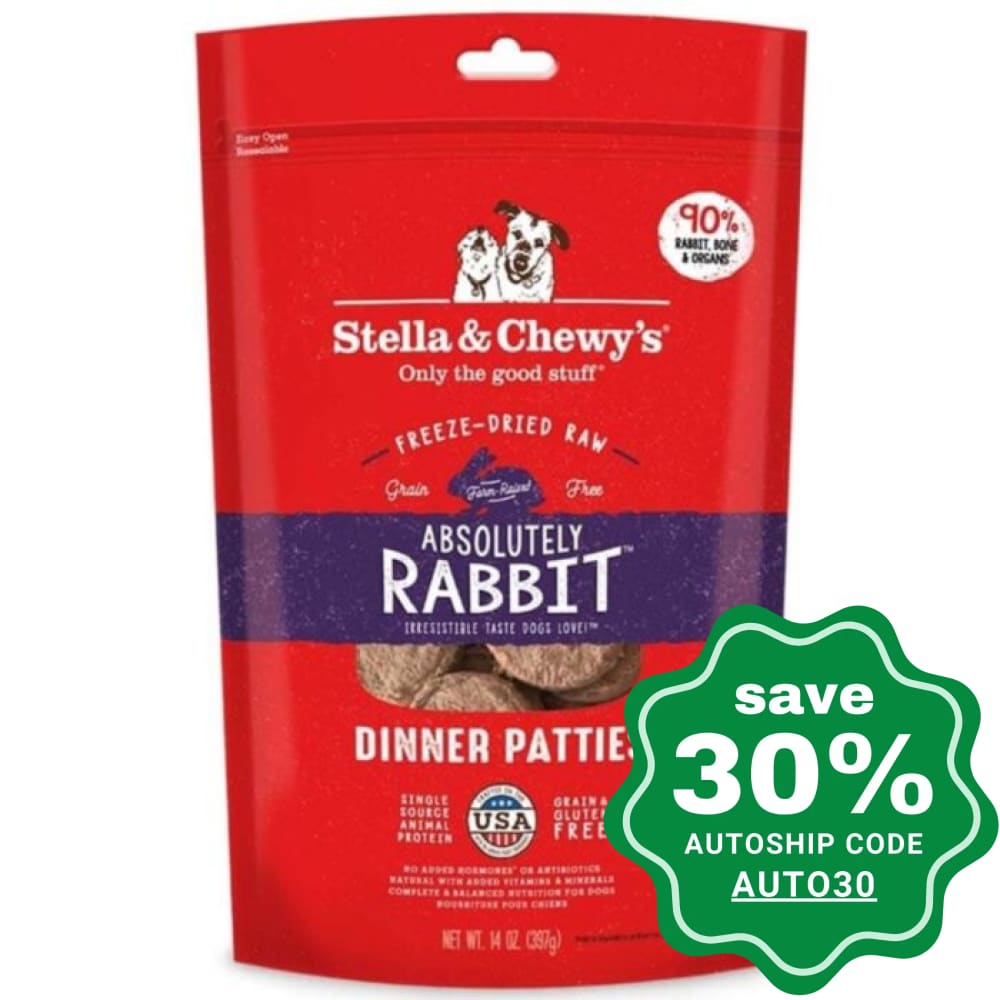 Stella & Chewys - Freeze Dried Dog Dinner Patties Absolutely Rabbit 5.5Oz Dogs