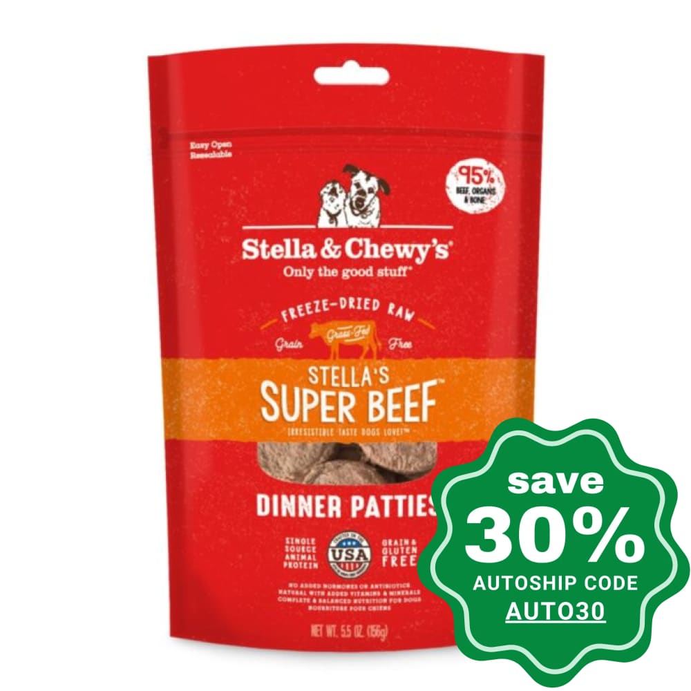 Stella & Chewys - Freeze Dried Dog Dinner Patties Stellas Super Beef 14Oz Dogs