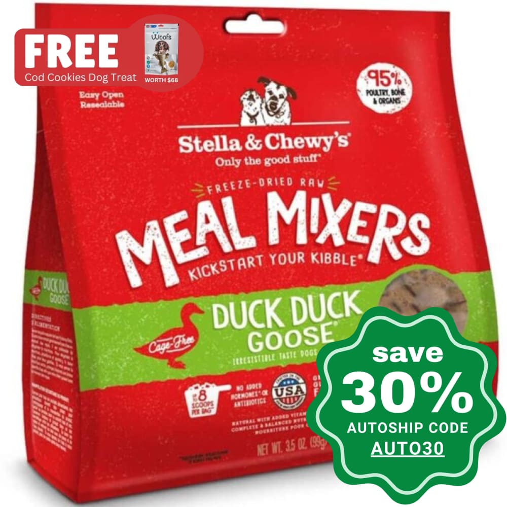 Stella & Chewys - Freeze Dried Duck Goose Meal Mixers For Dogs 3.5Oz