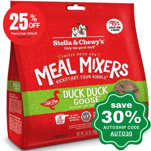 Stella & Chewys - Freeze Dried Duck Goose Meal Mixers For Dogs 3.5Oz