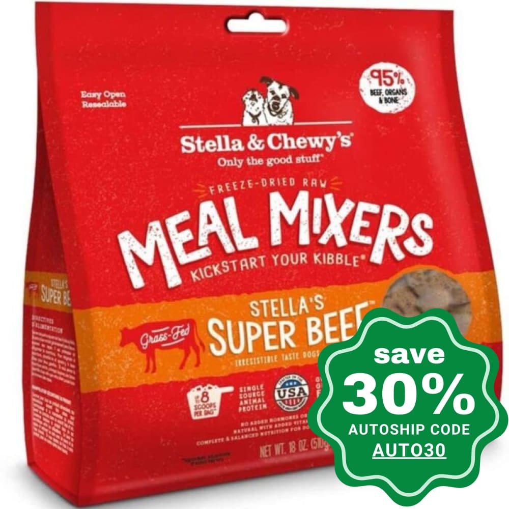 Stella & Chewys - Freeze Dried Stellas Super Beef Meal Mixers For Dogs 18Oz