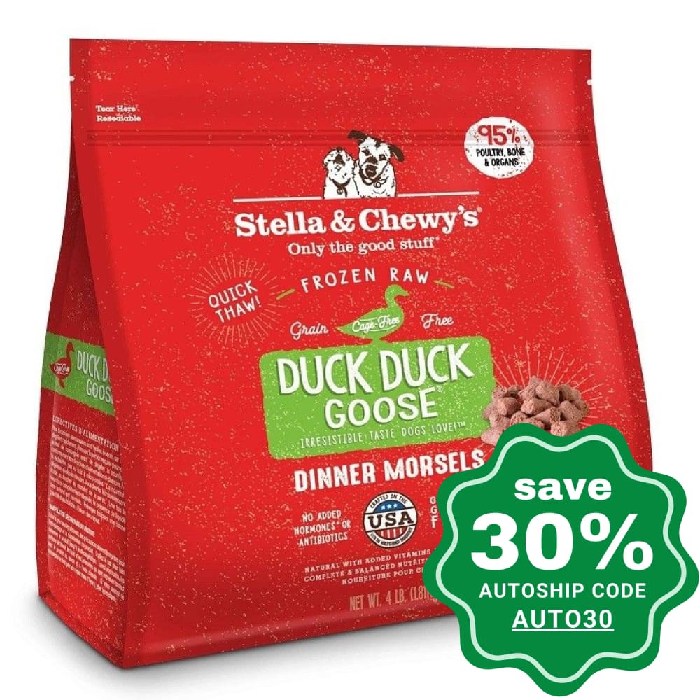 Stella & Chewys - Frozen Raw Dog Dinner Morsels Duck Goose 4Lb (Min. 2 Packs) Dogs