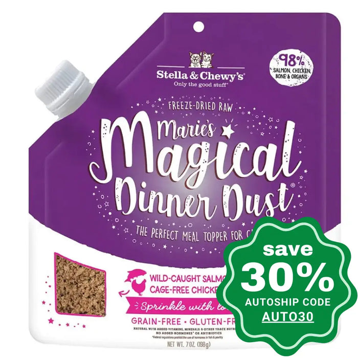 Stella & Chewys - Maries Magical Dinner Dust For Cats Wild-Caught Salmon Cage-Free Chicken 7Oz