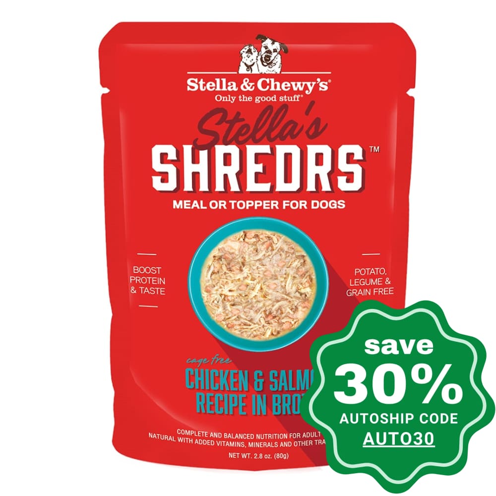 Stella & Chewy’s - Wet Food For Dogs Stella’s Shredrs Chicken Salmon Recipe In Broth 2.8Oz