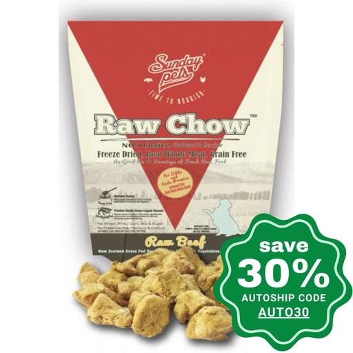 Sunday Pets - Dogs & Puppies Food - Raw Chow Freeze Dried Beef - 1LB - PetProject.HK