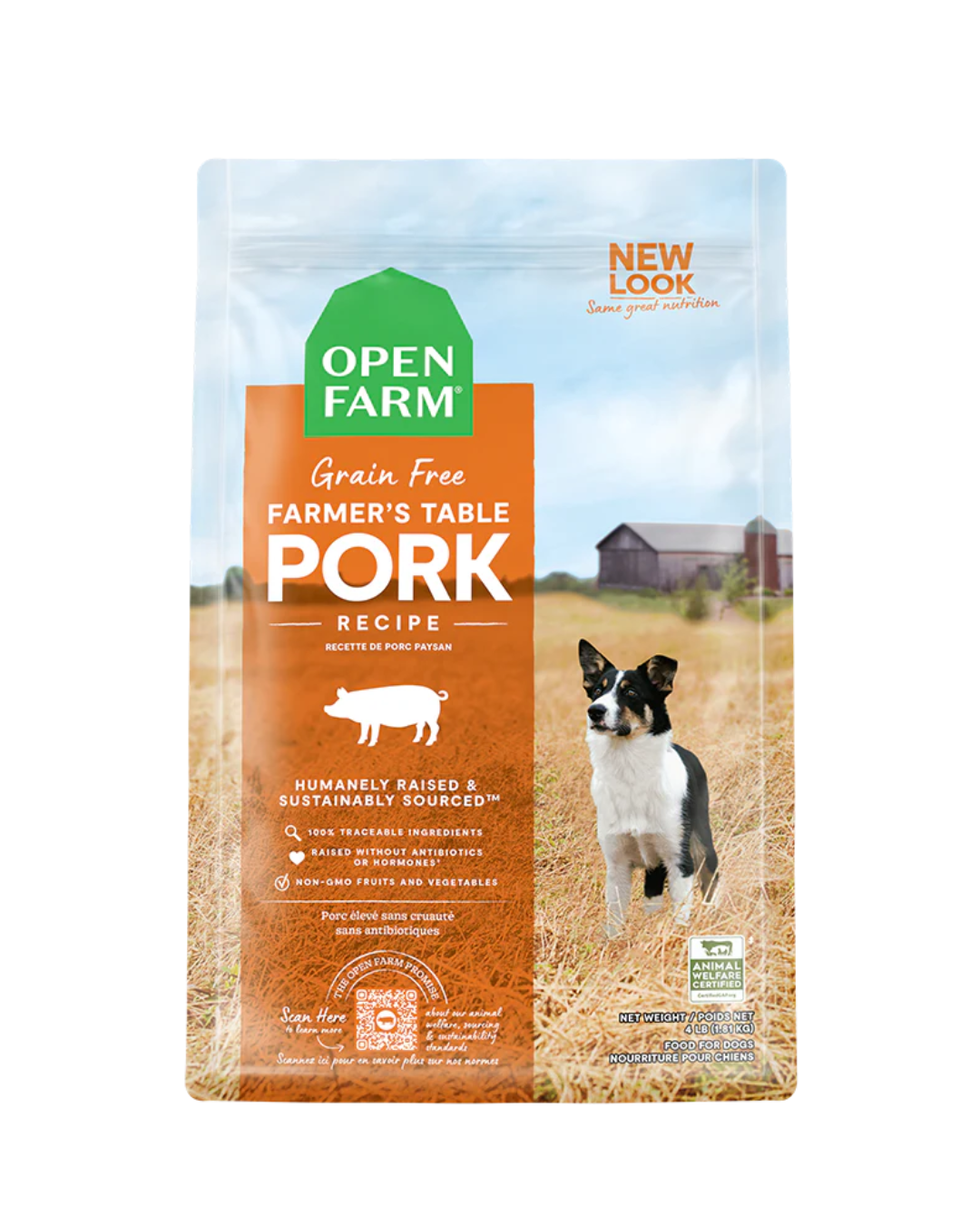 Open Farm - 狗乾糧 - 無穀物農夫餐桌豬肉和根莖蔬菜配方 - 22磅