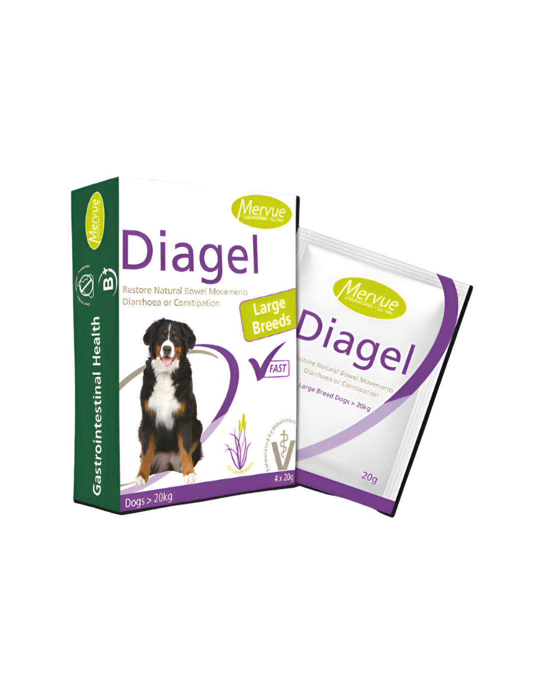 Mervue - Diagel 大型犬（體重超過 20 公斤）腸胃保健 - 4x20 克