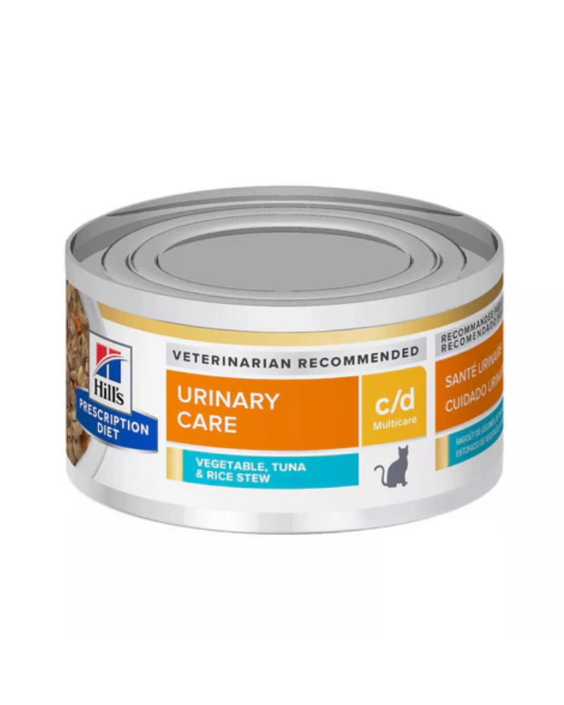 Hill's Prescription Diet - Wet Cat Food - Feline c/d Urinary Multi Care Canned - Vegetable, Tuna & Rice Stew - 2.9OZ (min. 24 cans)