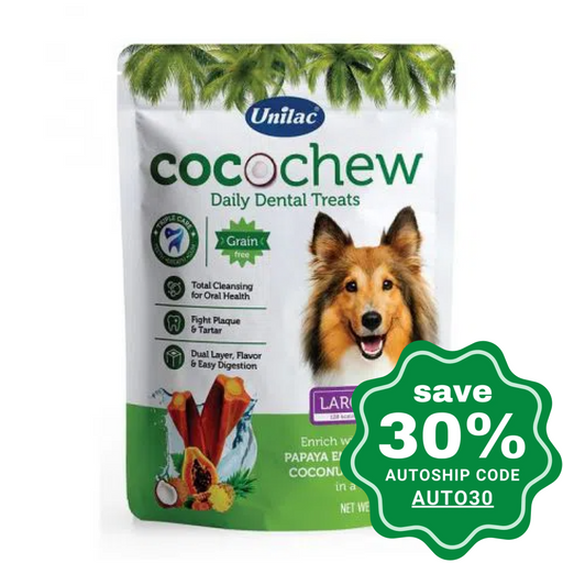 Unilac - Cocochew Dental Treats For Dogs Large Size 175G (4Pcs)