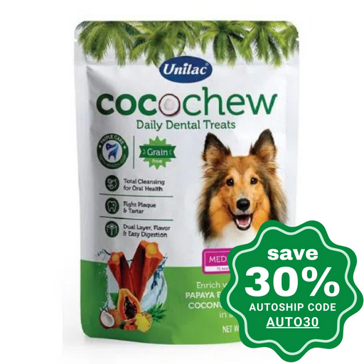 Unilac - Cocochew Dental Treats For Dogs Medium Size 175G (7Pcs)