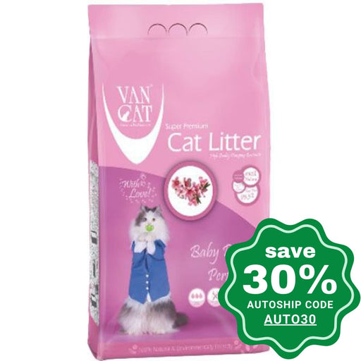 VANCAT - White Bentonite Clumping Cat Litter - Baby Powder Perfumed - 5KG - PetProject.HK