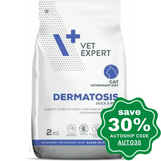 Vet Expert - V+ Veterinary Diet Dermatosis Dry Cat Food Duck & Rice 2Kg Cats