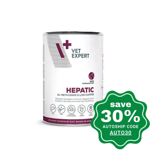 Vet Expert - V+ Veterinary Diet Hepatic Wet Dog Food 400G (Min. 12 Cans) Dogs