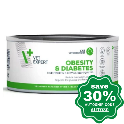 Vet Expert - V+ Veterinary Diet Obesity & Diabetes Wet Cat Food 100G (Min. 6 Cans) Cats