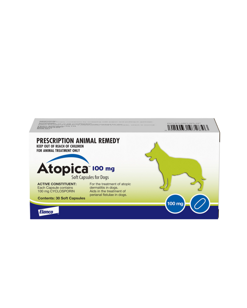 Elanco - Atopica - Cyclosporine Capsule for Dogs 100mg - 30 Caps