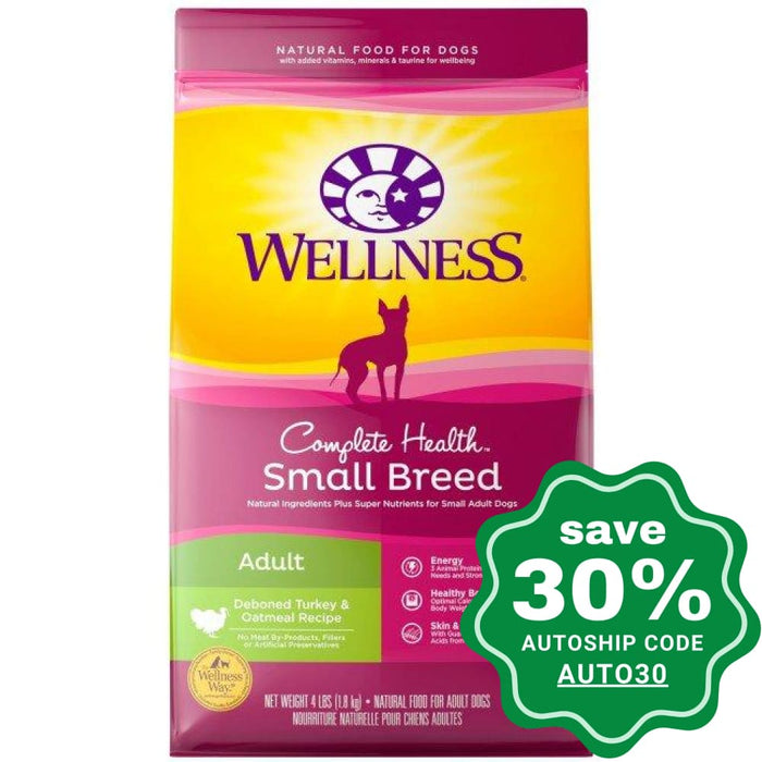 Wellness - Complete Health - Dry Dog Food - Small Breed Deboned Turkey & Oatmeal - 4LB - PetProject.HK