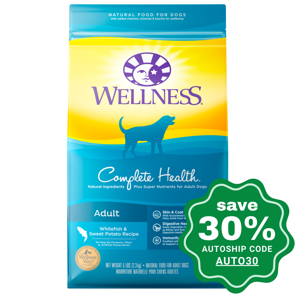 Wellness - Complete Health - Dry Dog Food - Whitefish & Sweet Potato - 15LB - PetProject.HK