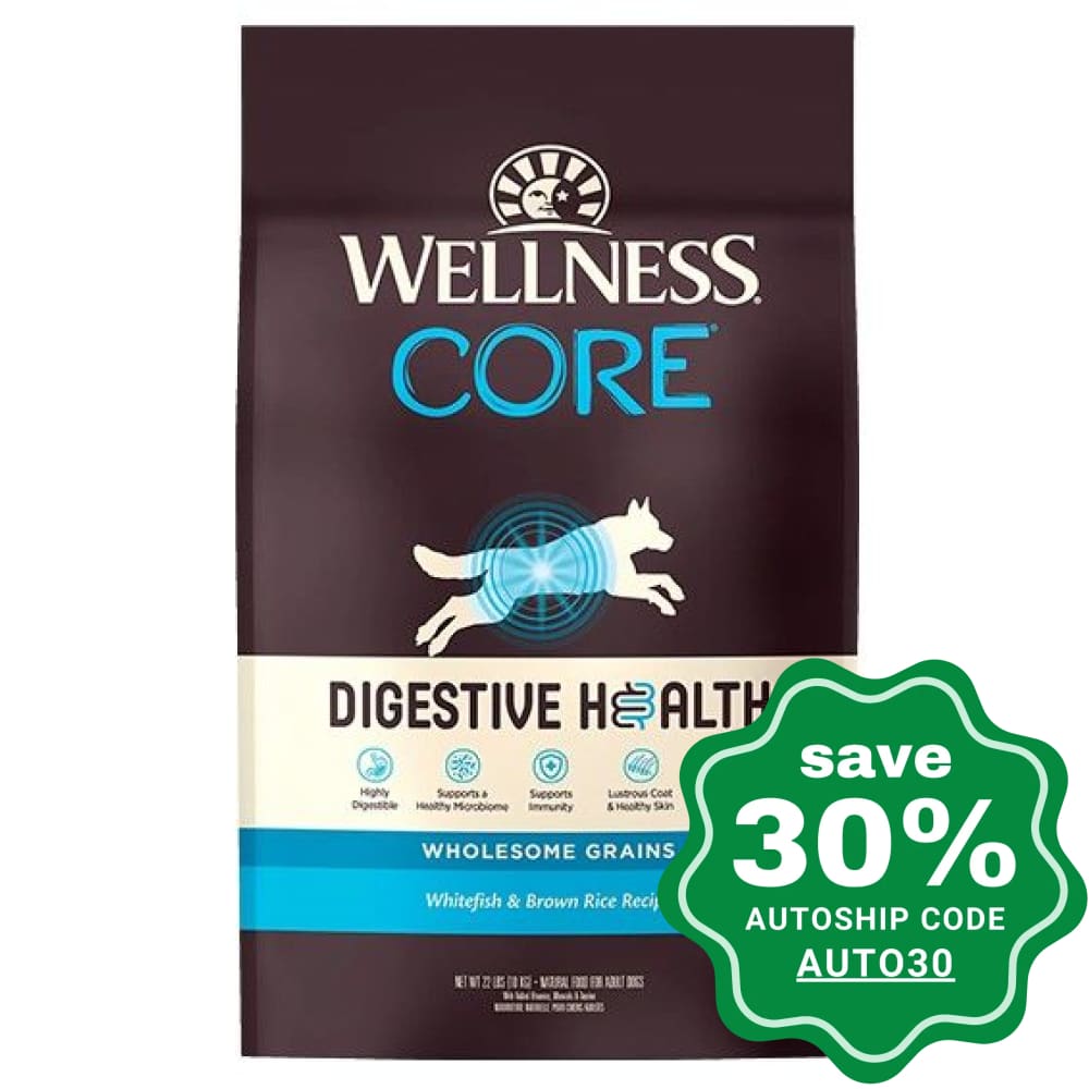 Wellness - Core Digestive Health Dry Dog Food Whitefish & Brown Rice 22Lb Dogs