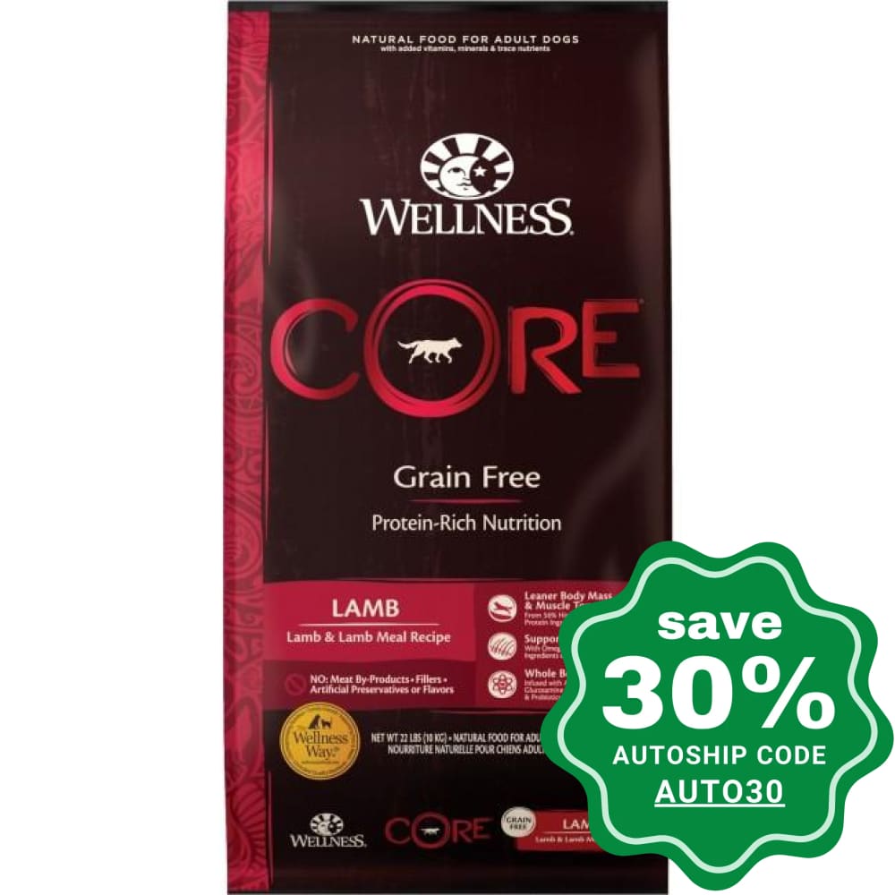 Wellness - CORE - Grain Free Dry Dog Food - Lamb - 4LB - PetProject.HK