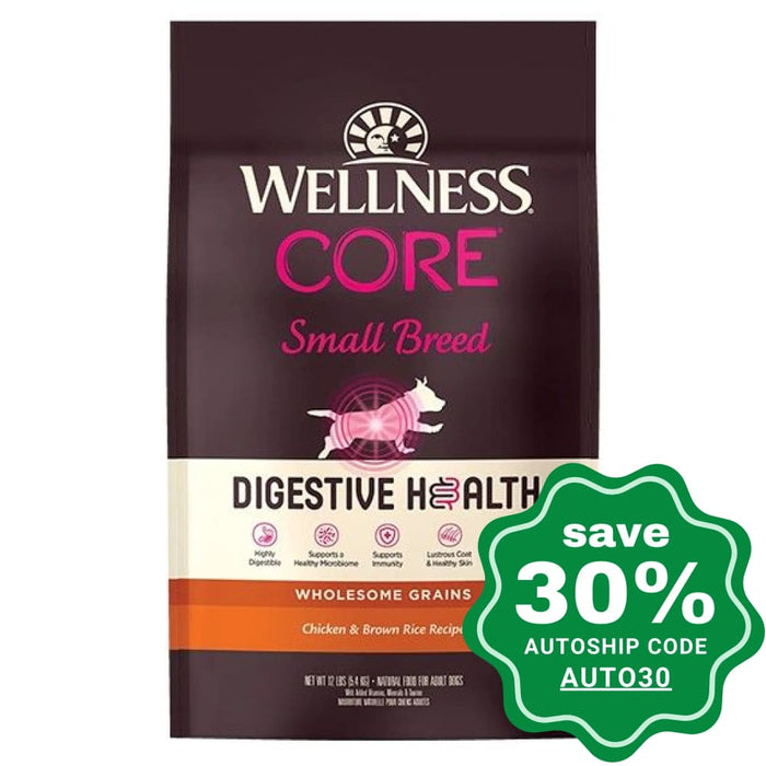 Wellness - Core Small Breeds Digestive Health Dry Dog Food Chicken & Brown Rice 12Lb