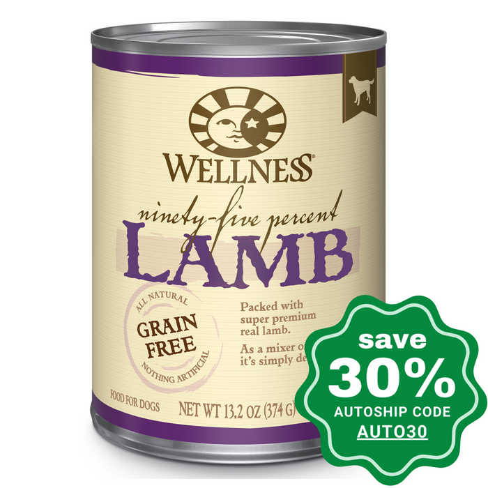 Wellness - Ninety Five Percent - Grain Free Canned Dog Food - 95% Lamb - 13.2OZ (4 Cans) - PetProject.HK