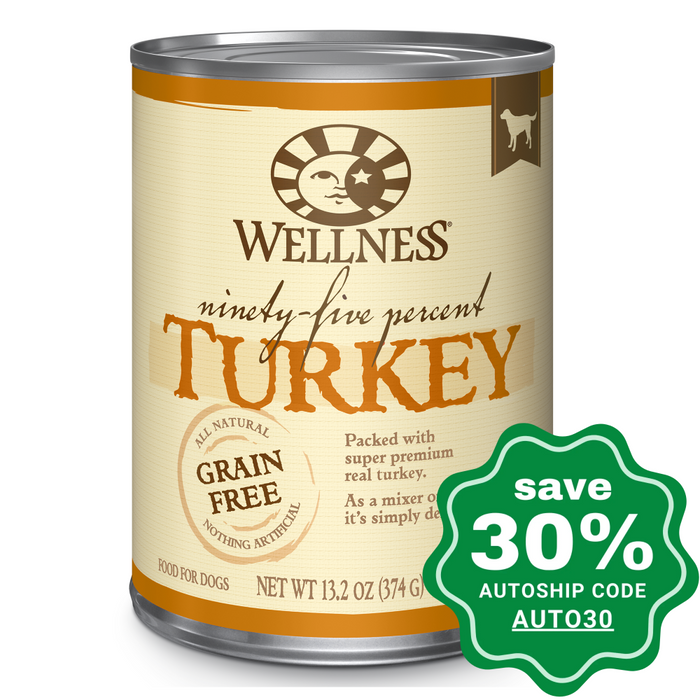 Wellness - Ninety Five Percent - Grain Free Canned Dog Food - 95% Turkey - 13.2OZ (4 Cans) - PetProject.HK