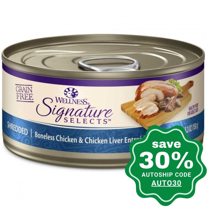 Wellness - Signature Selects - Grain Free Canned Cat Food - Shredded Boneless Chicken & Chicken Liver - 2.8OZ (4 Cans) - PetProject.HK