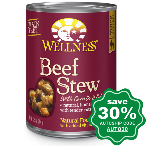 Wellness - Stew - Grain Free Canned Dog Food - Beef with Carrots & Potatoes - 12.5OZ (4 Cans) - PetProject.HK