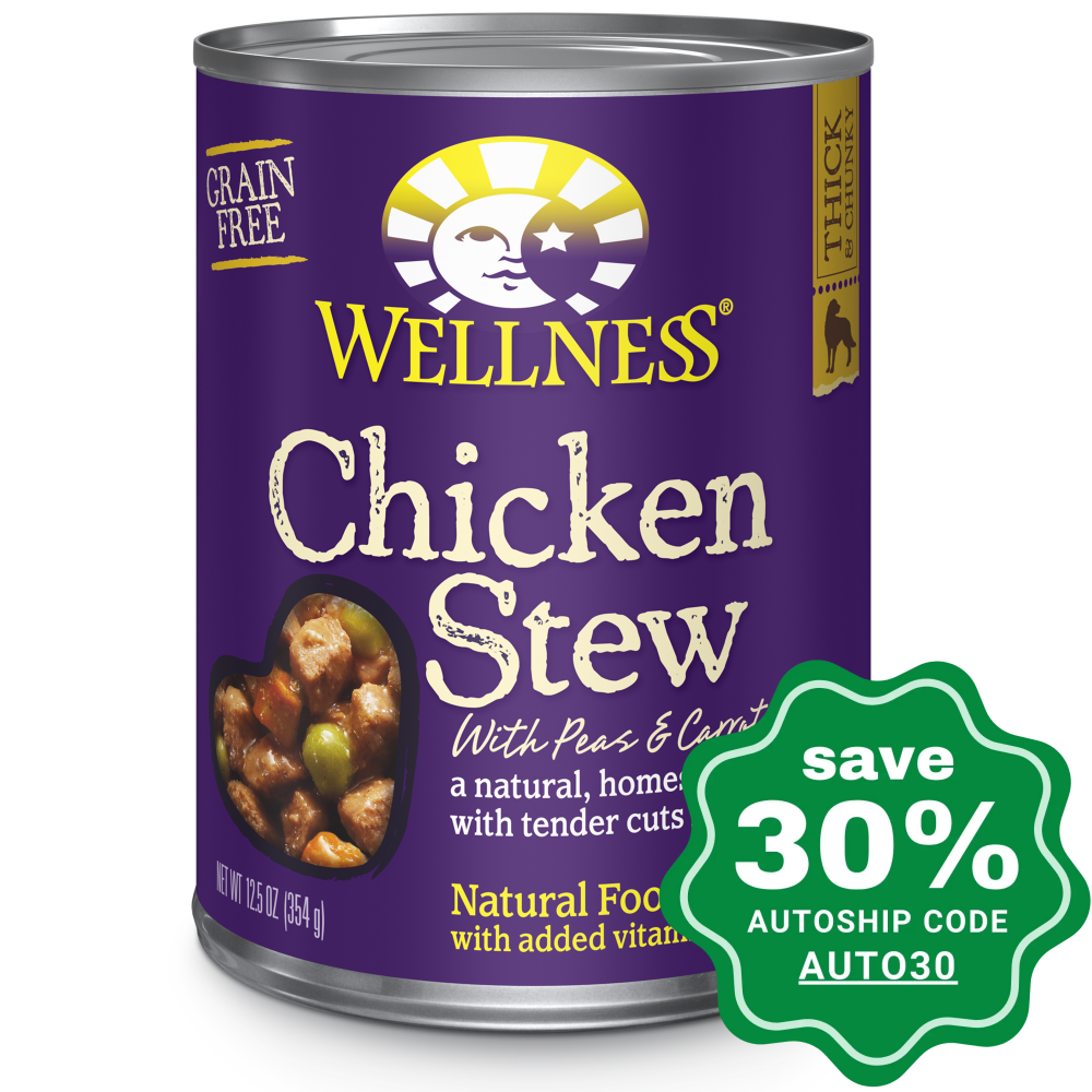 Wellness - Stew - Grain Free Canned Dog Food - Chicken with Peas & Carrots - 12.5OZ (4 Cans) - PetProject.HK