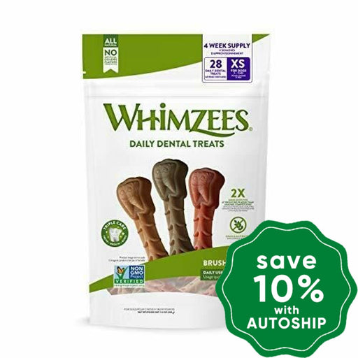 Whimzees - Grain Free Dental Dog Chew Brushzees Xs 28Pcs 7.4Oz Dogs