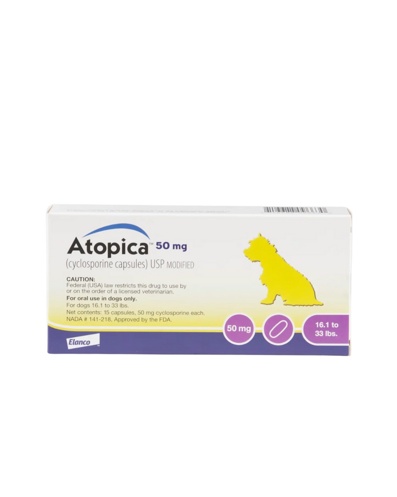 Elanco - Atopica - Cyclosporine Capsule for Dogs 50mg - 15 Caps