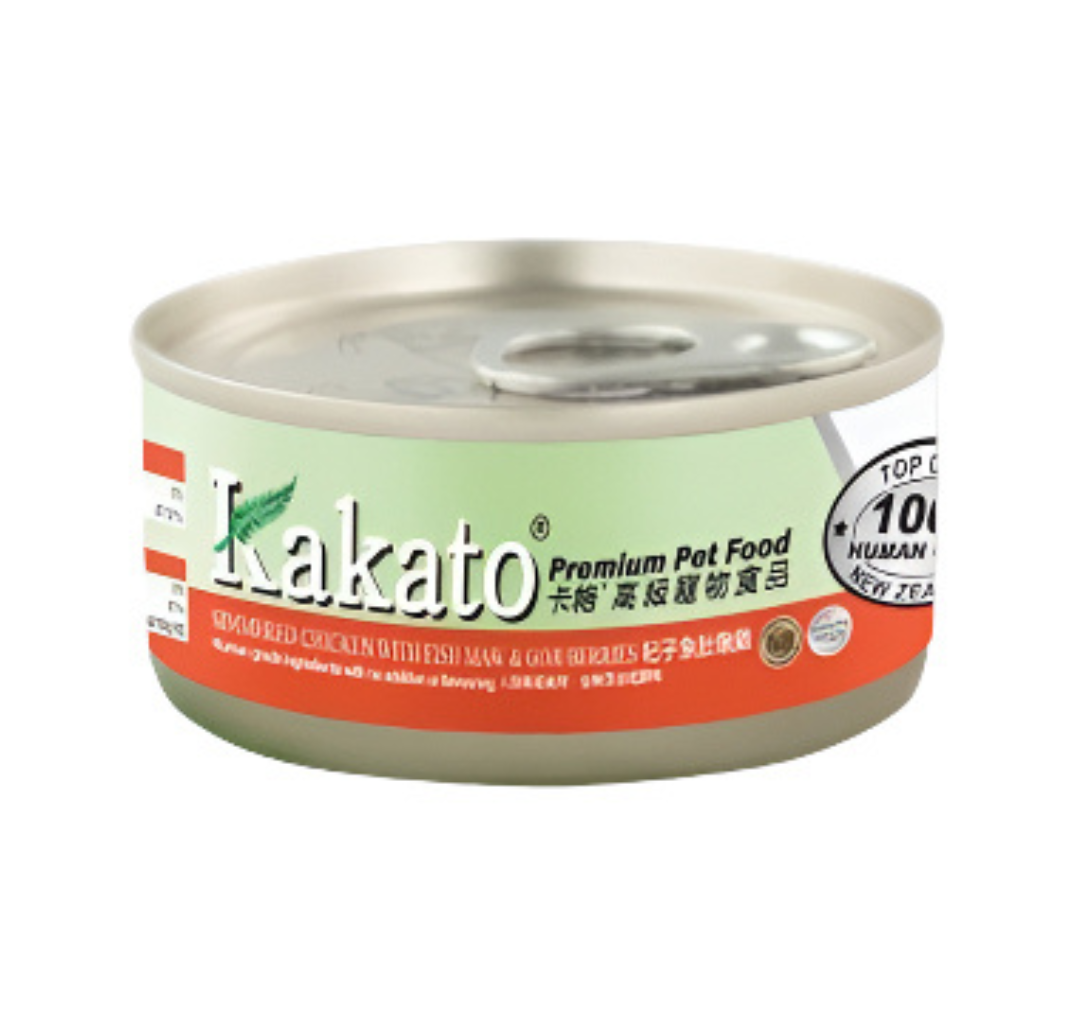 Kakato - Canned Dog and Cat Food - Simmered Chicken with Fish Maw & Goji Berries - 70G - PetProject.HK